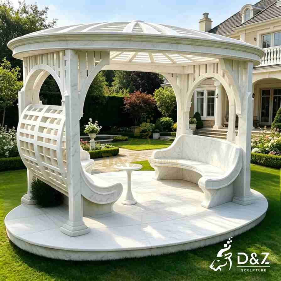 Marble Semi Enclosed Gazebo 5