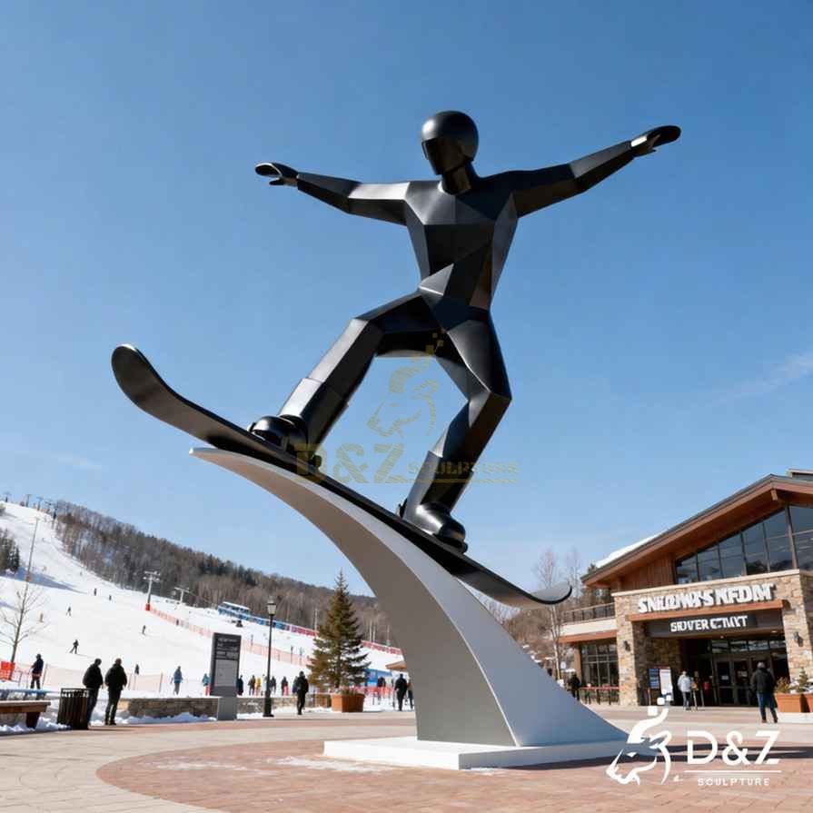 Metal Skier Sculpture 5