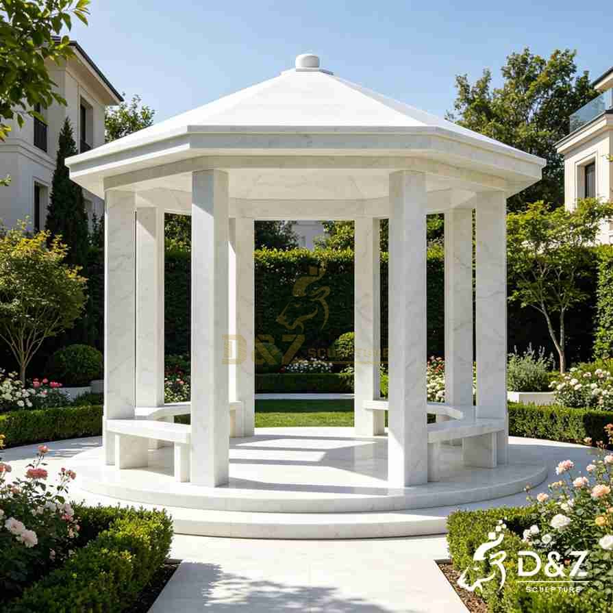 15-8 High-End White Marble Gazebo Designs | Styles Guide