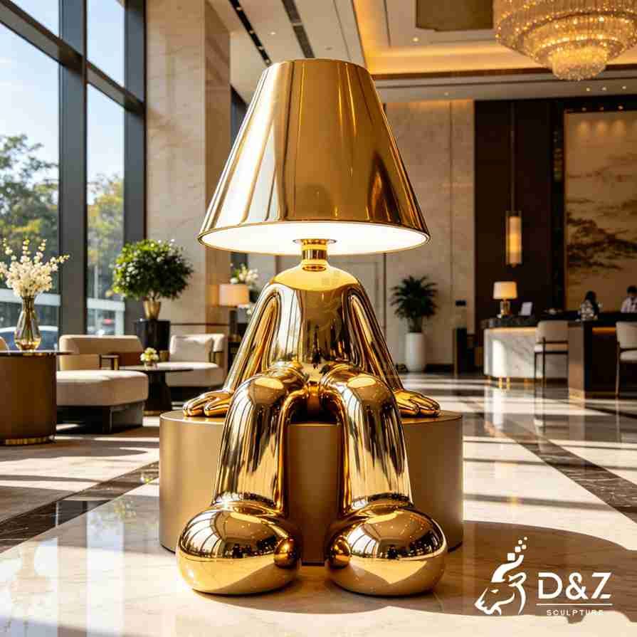 Gold Metal Human Floor Lamp 1