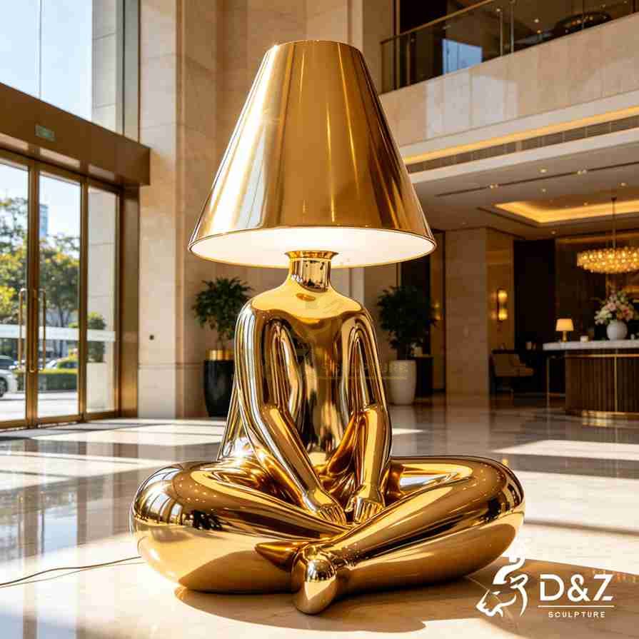 Gold Metal Human Floor Lamp 2