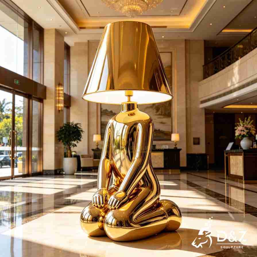 Gold Metal Human Floor Lamp 3