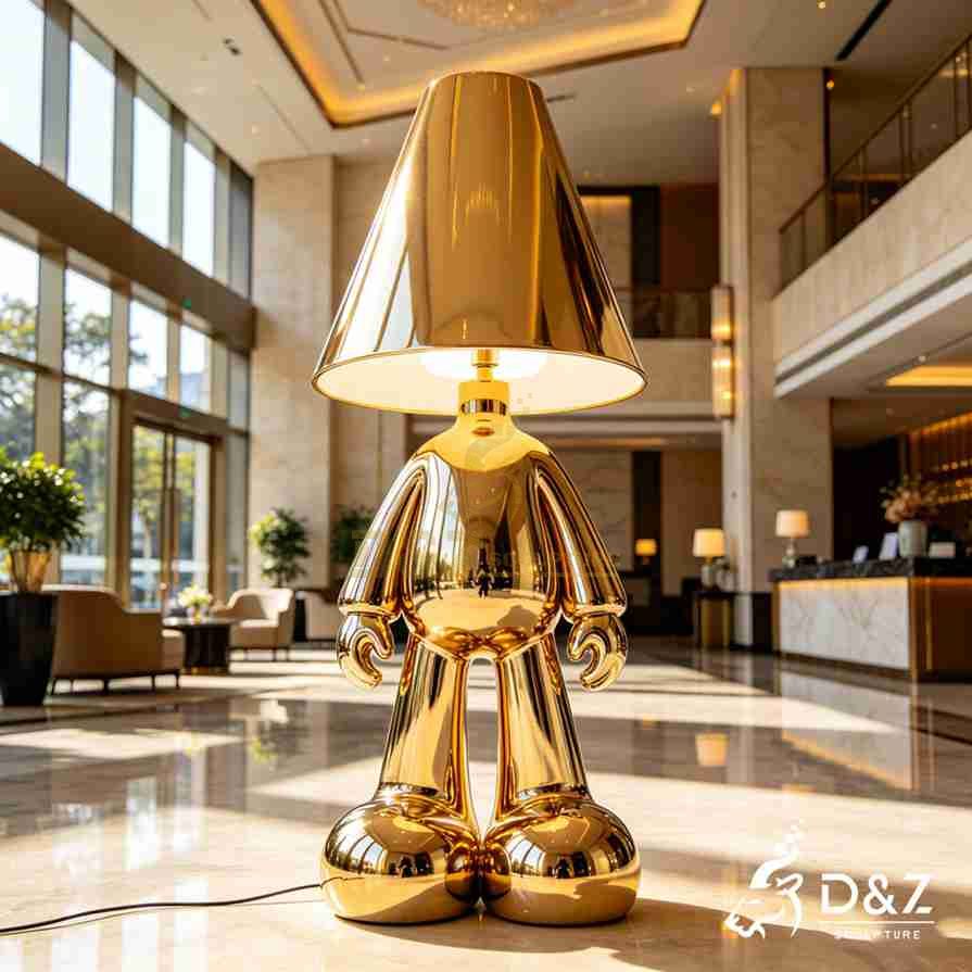 Gold Metal Human Floor Lamp 4