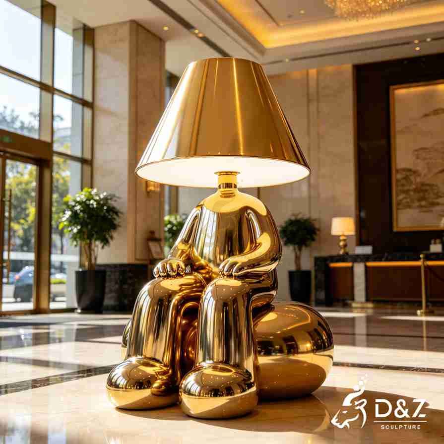 Gold Metal Human Floor Lamp 5