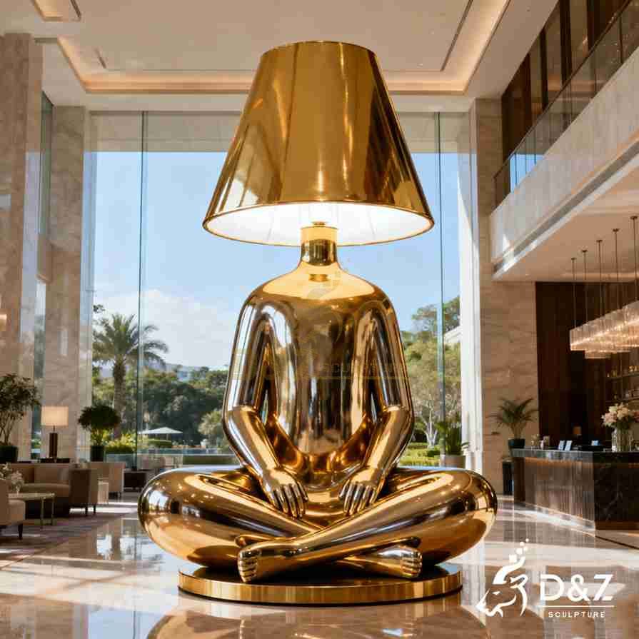Gold Metal Human Floor Lamp 6