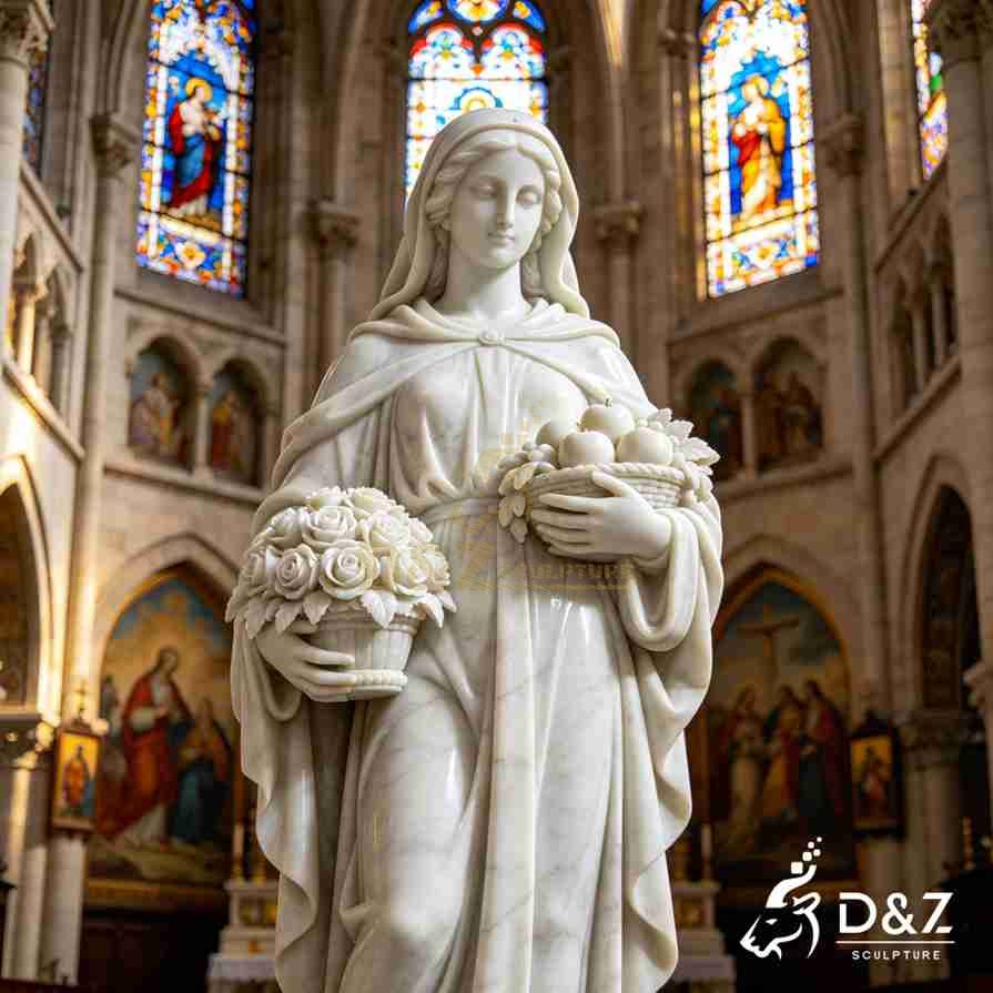 Large marble St Dorothy statue 2 Large marble St Dorothy statue 2