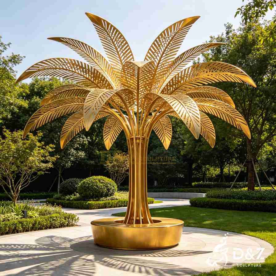 Metal Palm Leaf Sculpture 4