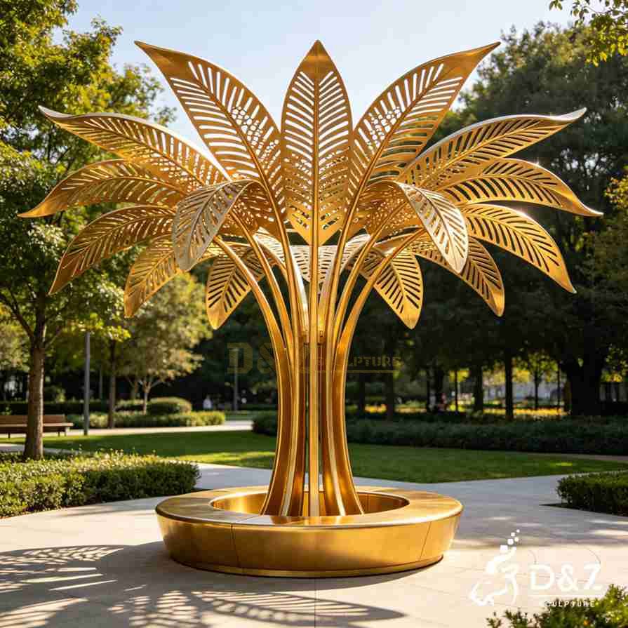 Metal Palm Leaf Sculpture 5