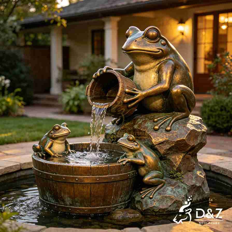 Bronze Frog Pond Fountain 3