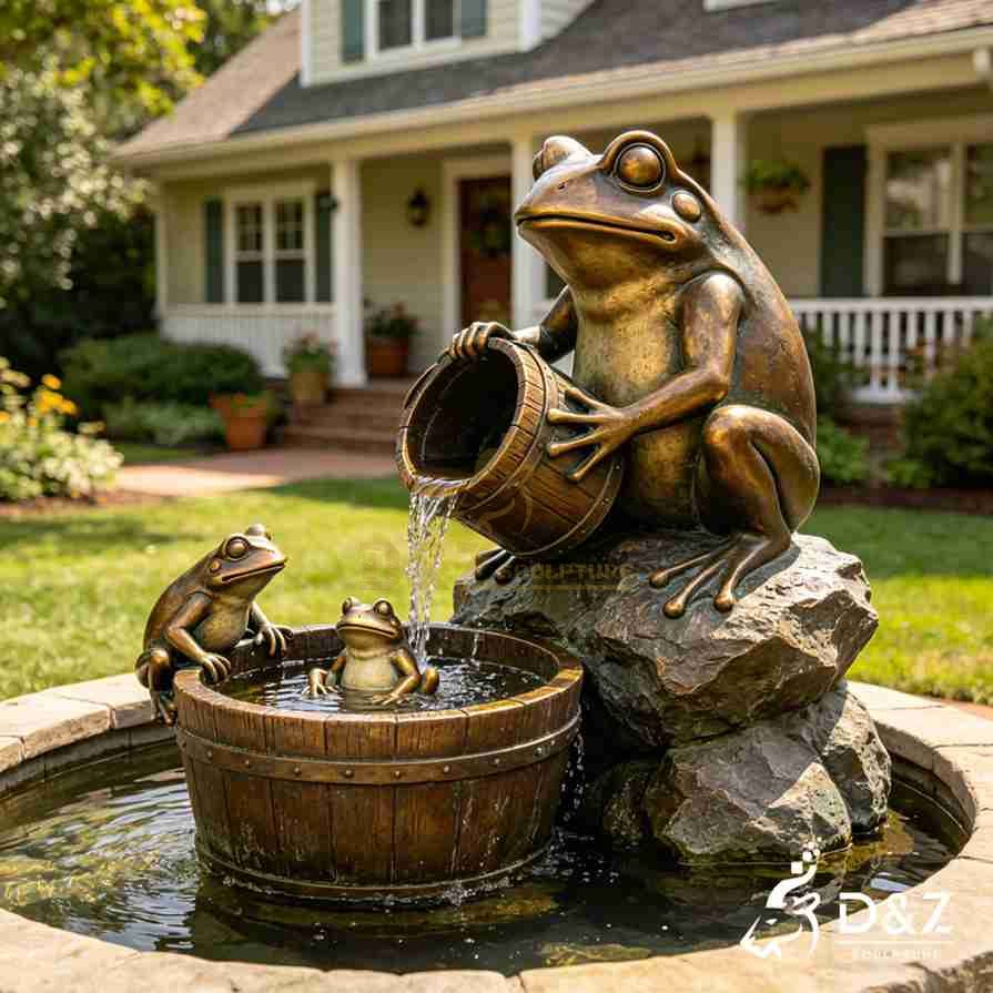 Bronze Frog Pond Fountain 6