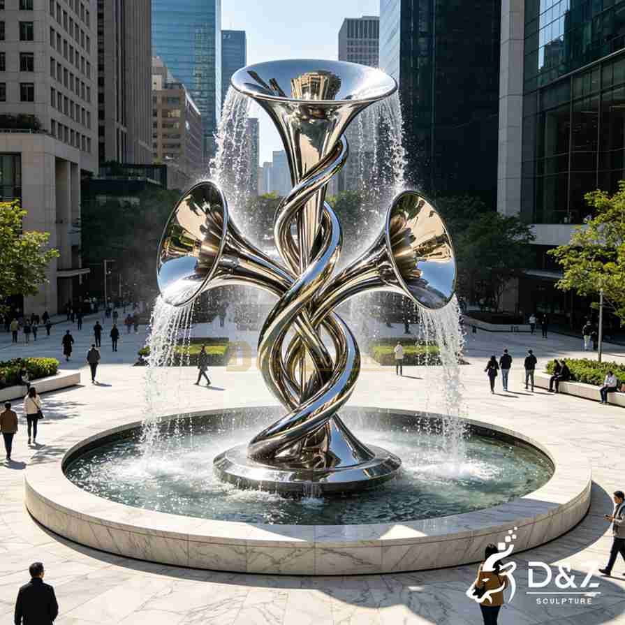 Metal Trumpet Fountain 1