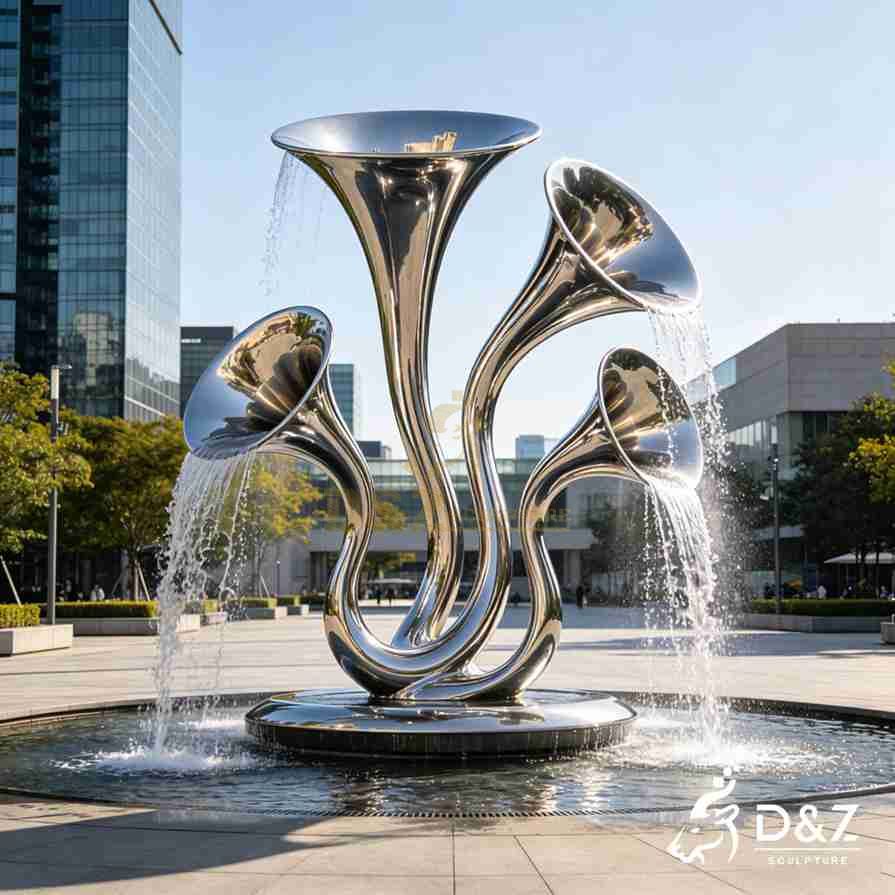 Metal Trumpet Fountain 3