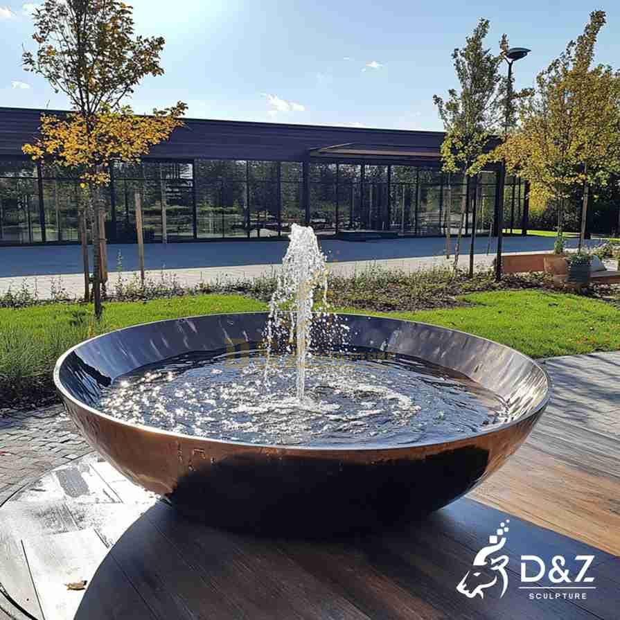 corten steel water bowl fountain 3 corten steel water bowl fountain 3