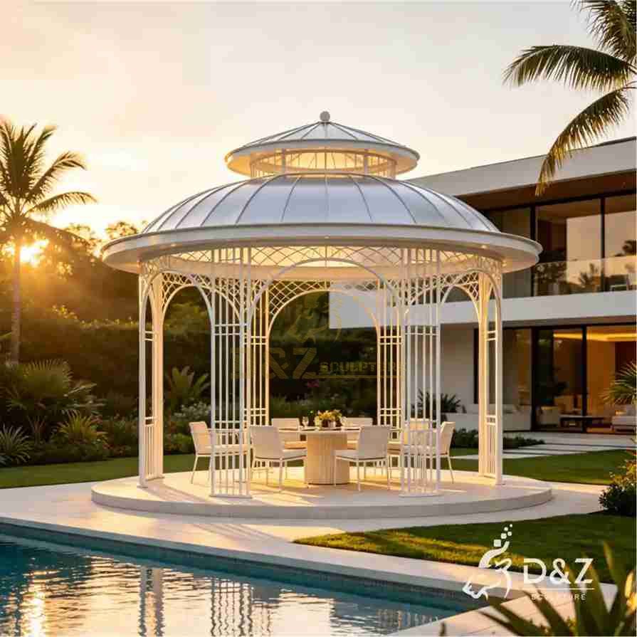 15-5 Luxury Large Outdoor Metal Gazebos for Landscape Projects