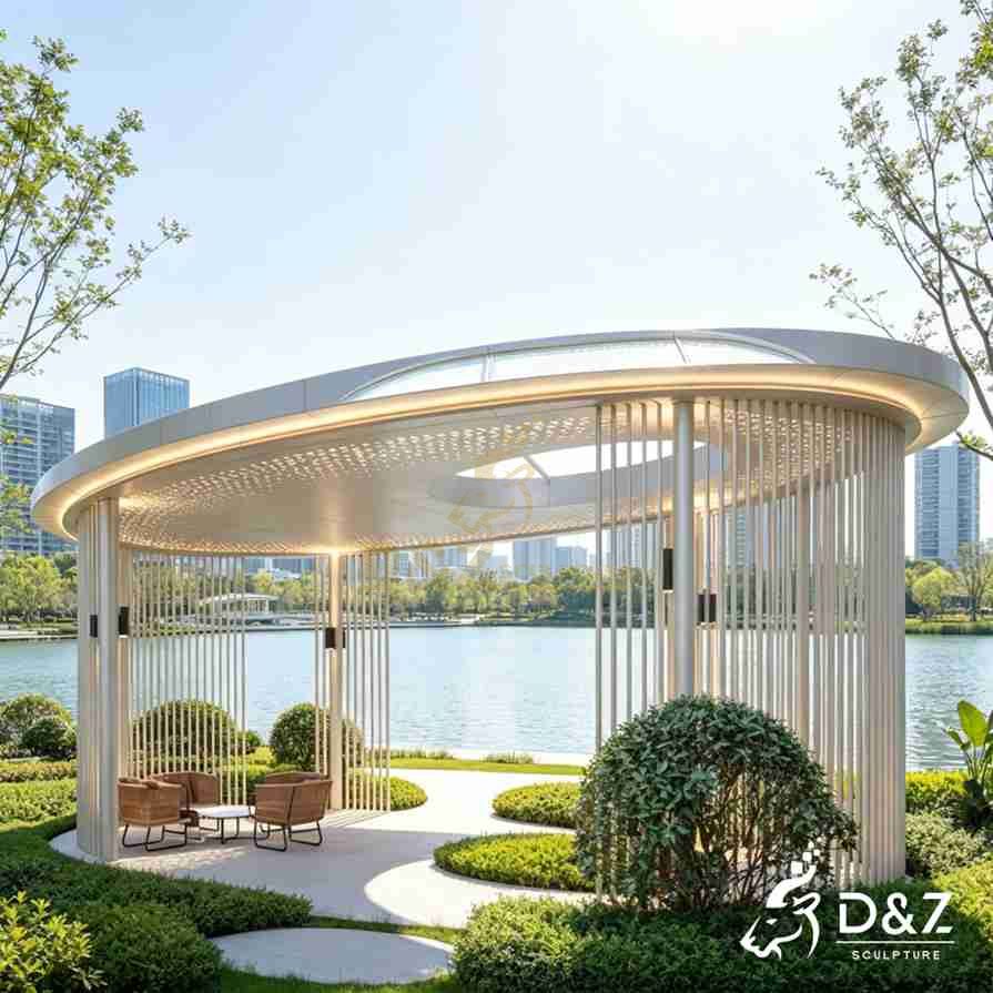 15-9 Luxury Large Outdoor Metal Gazebos for Landscape Projects