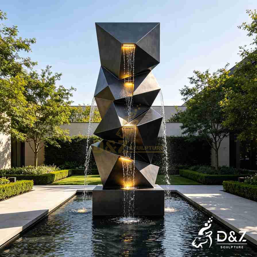 Metal Geometric Fountain 4 Metal Geometric Fountain 4