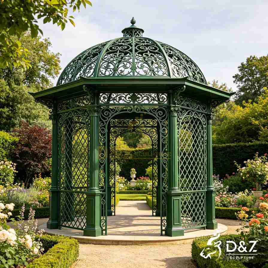 Victorian Green Metal Gazebo 3
