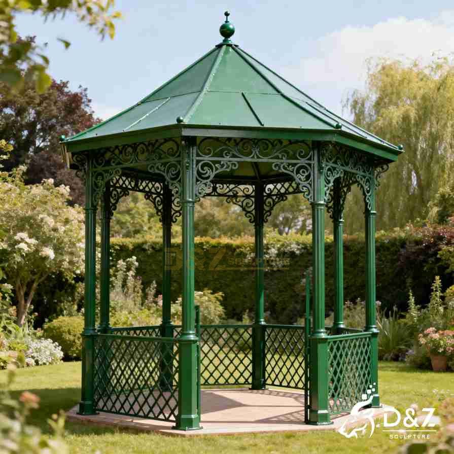 Victorian Green Metal Gazebo 6