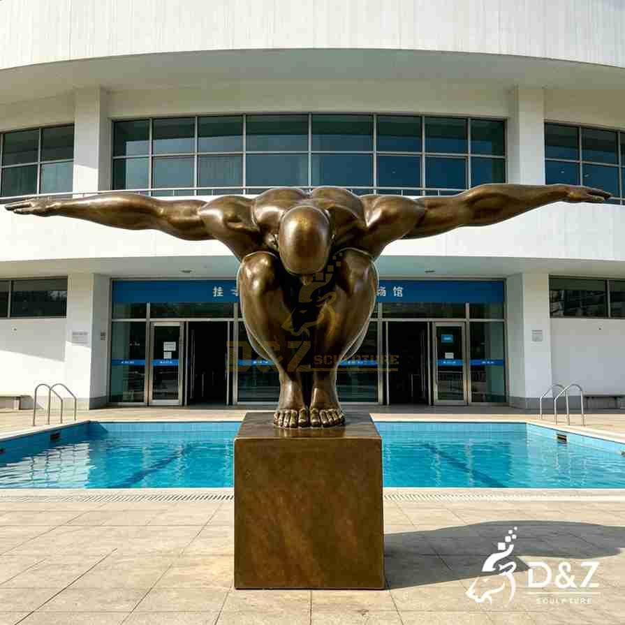 Olympic man with arms stretched out bronze statue1 Olympic man with arms stretched out bronze statue1