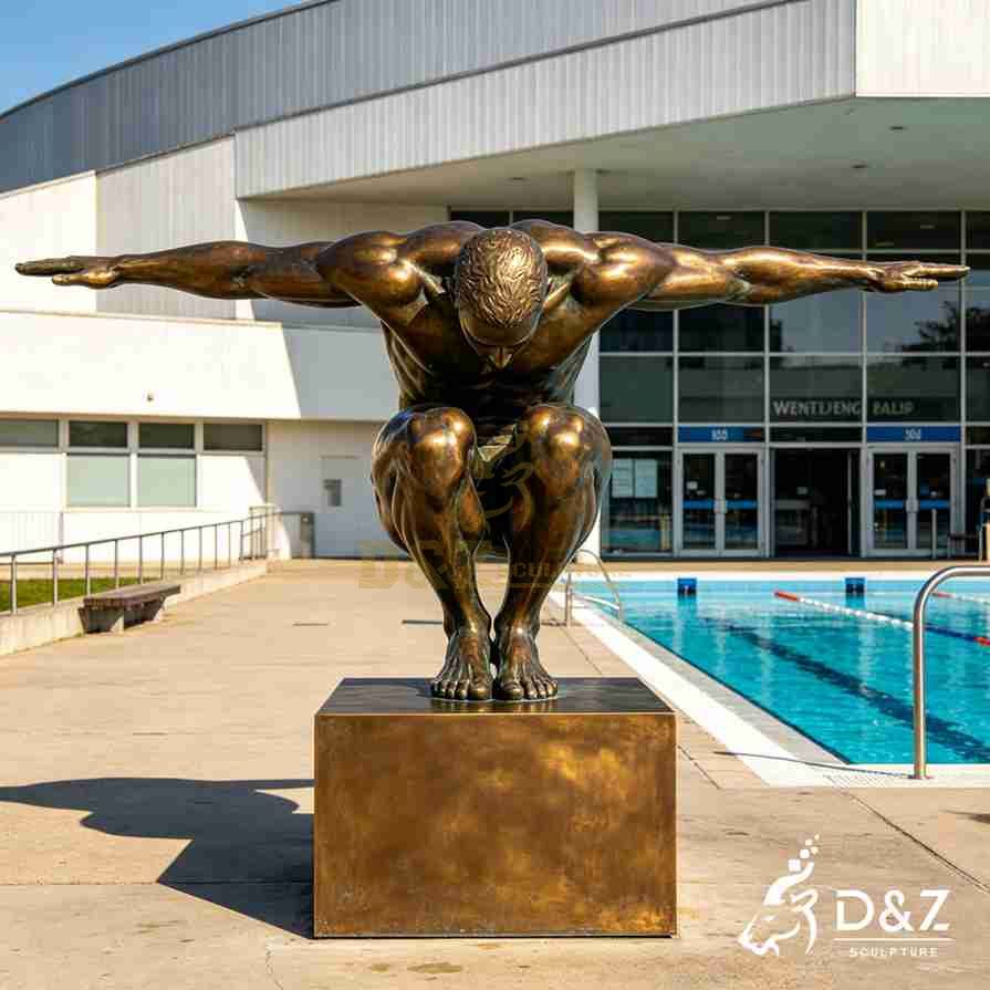Olympic man with arms stretched out bronze statue2 Olympic man with arms stretched out bronze statue2
