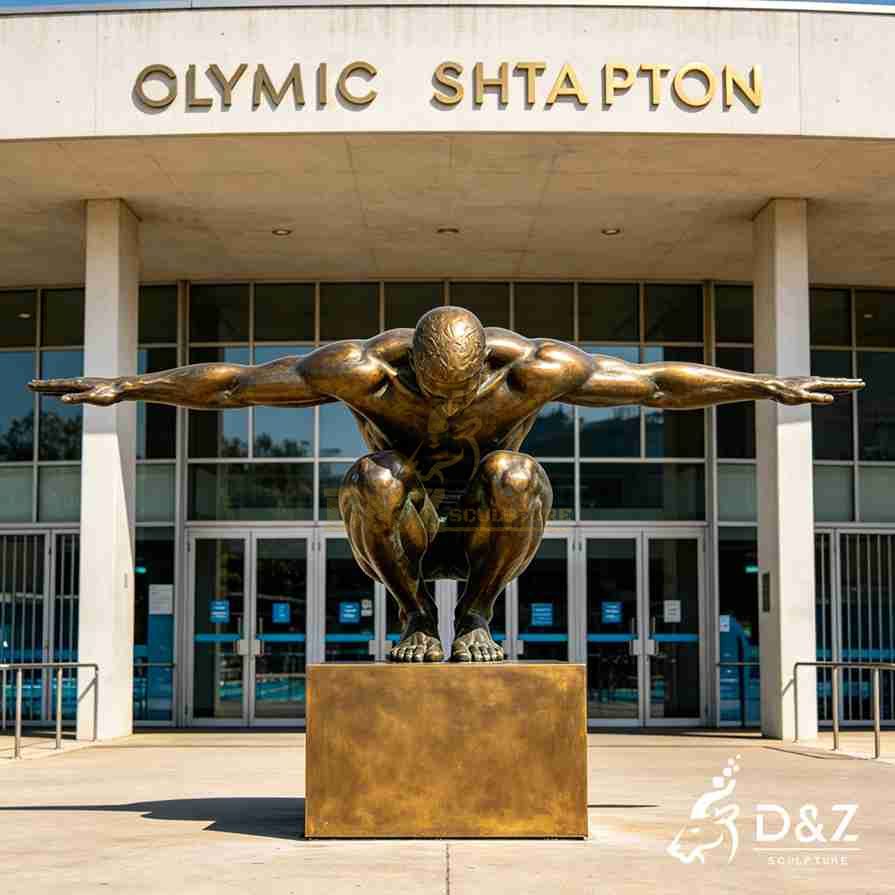Olympic man with arms stretched out bronze statue3 Olympic man with arms stretched out bronze statue3