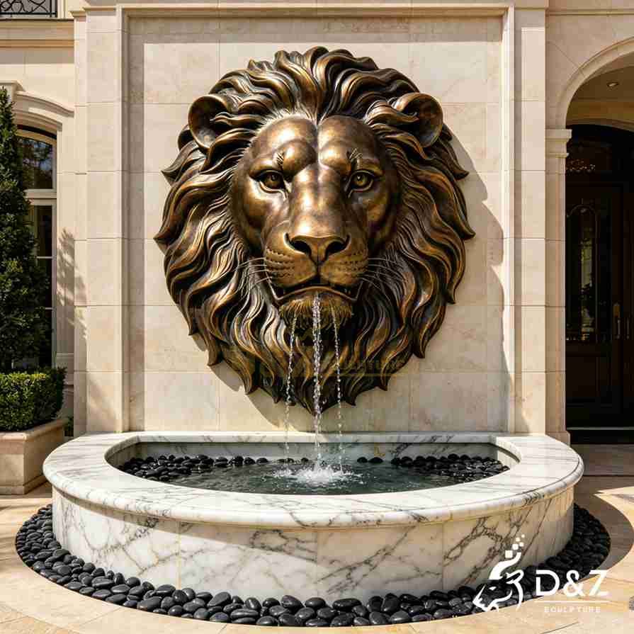 Bronze Lion Head Wall Fountain 1 Bronze Lion Head Wall Fountain 1