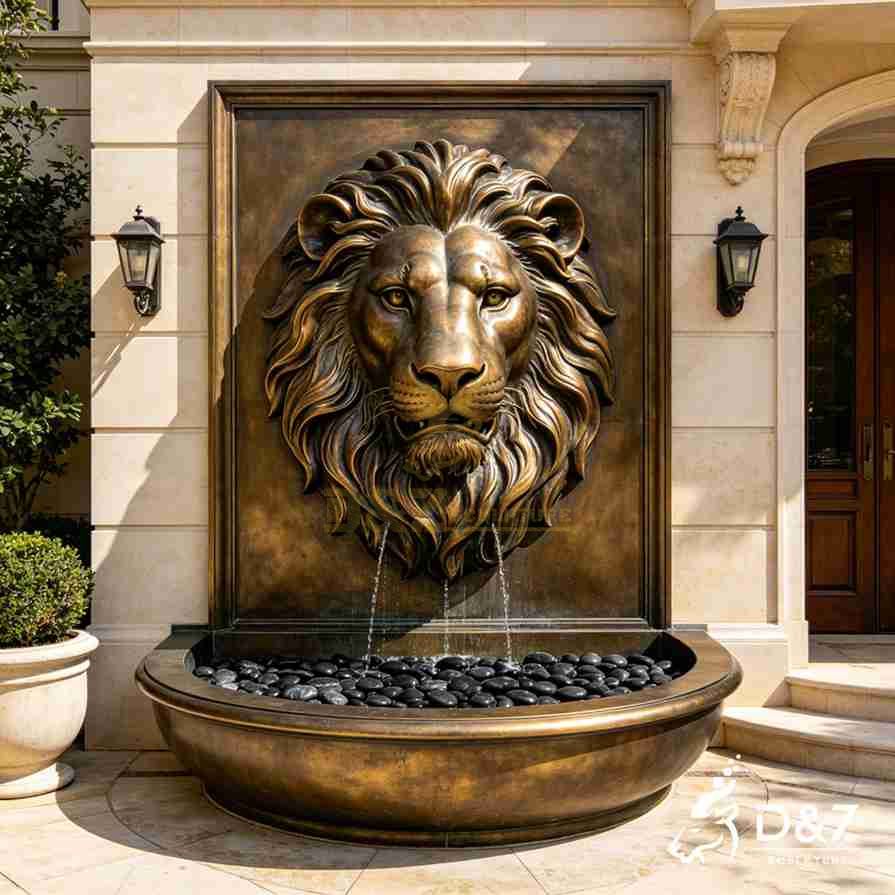 Bronze Lion Head Wall Fountain 6 Bronze Lion Head Wall Fountain 6