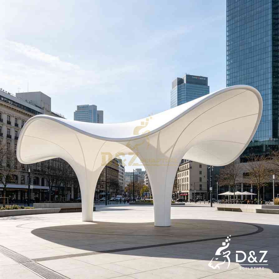 Modern White Pergola 5