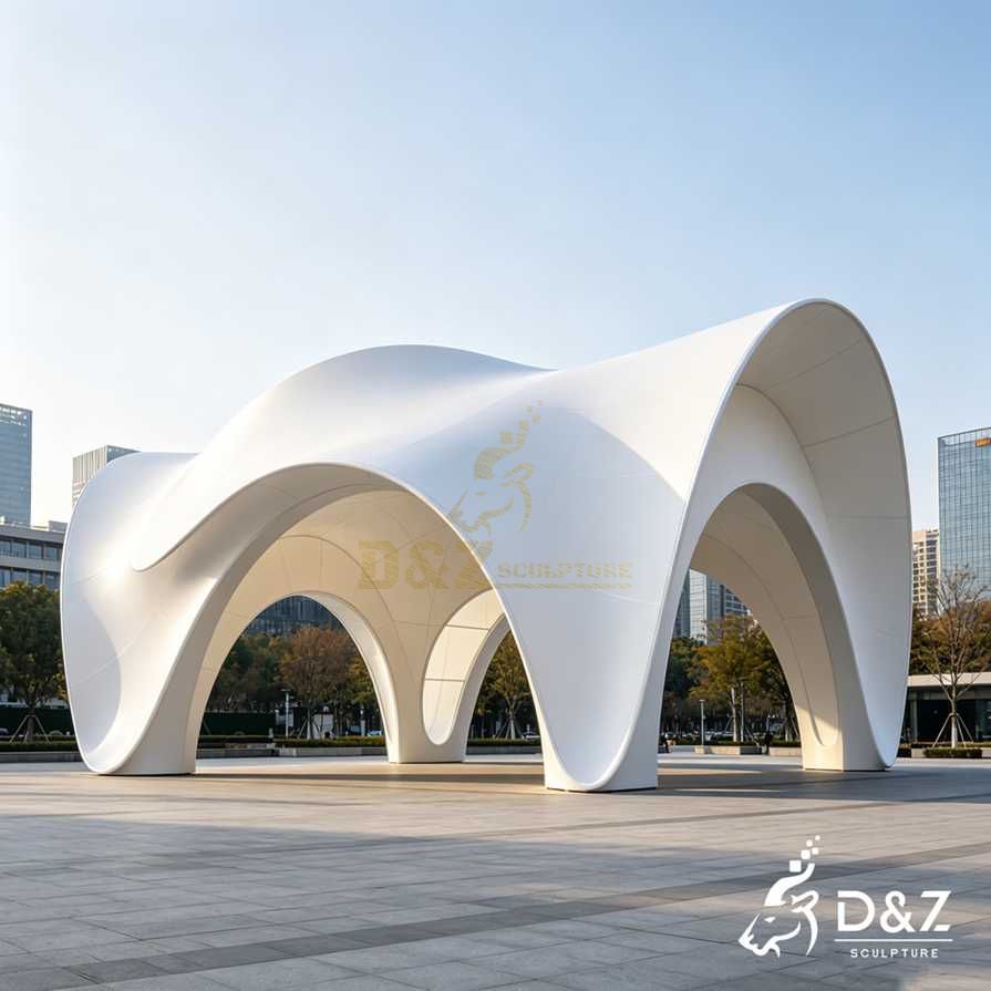 Modern White Pergola 6