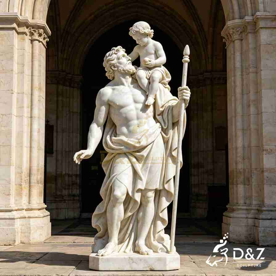 Large marble st Christopher garden statue for sale 3 Large marble st Christopher garden statue for sale 3