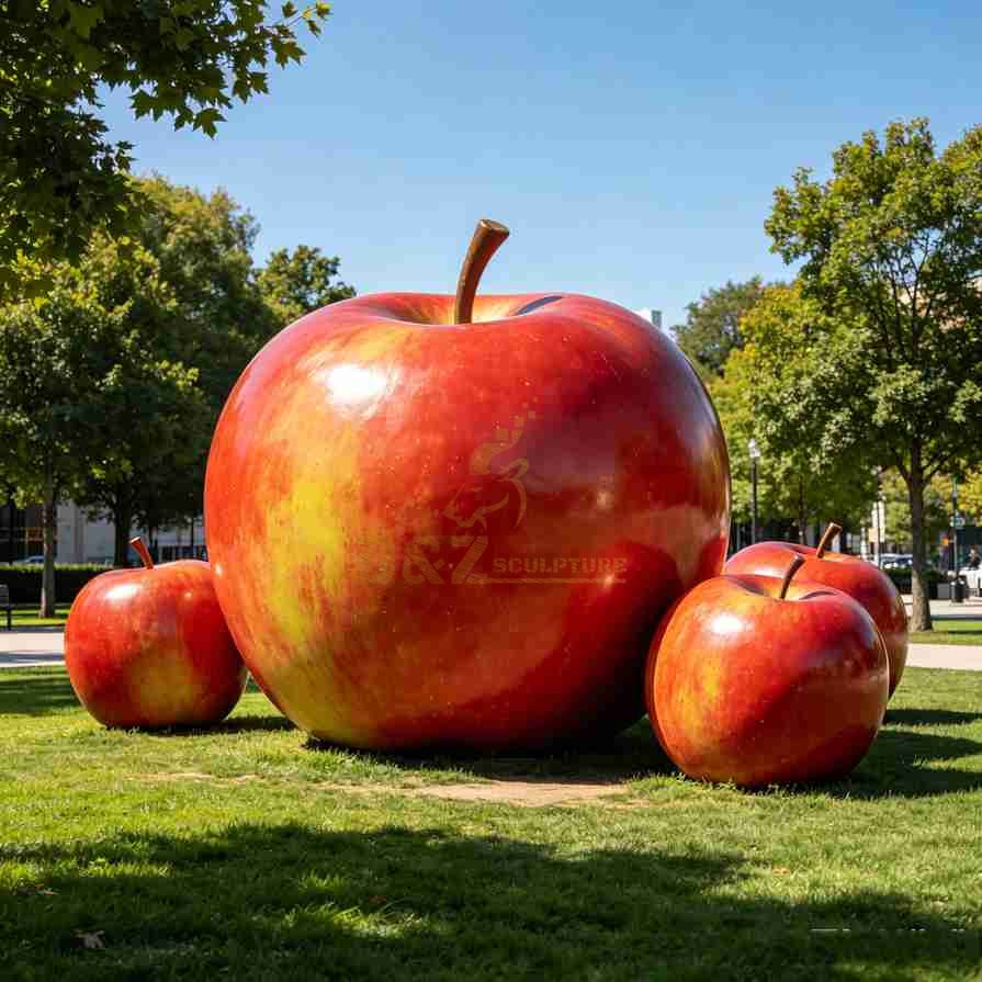 Large Red Apple Sculpture for Garden | Fruit Sculpture 1 Large Red Apple Sculpture for Garden | Fruit Sculpture 1
