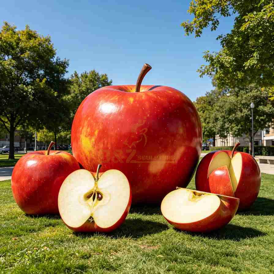 Large Red Apple Sculpture for Garden | Fruit Sculpture 4 Large Red Apple Sculpture for Garden | Fruit Sculpture 4