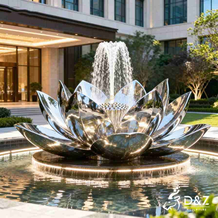 Metal Lotus Flower Fountain 1 Metal Lotus Flower Fountain 1