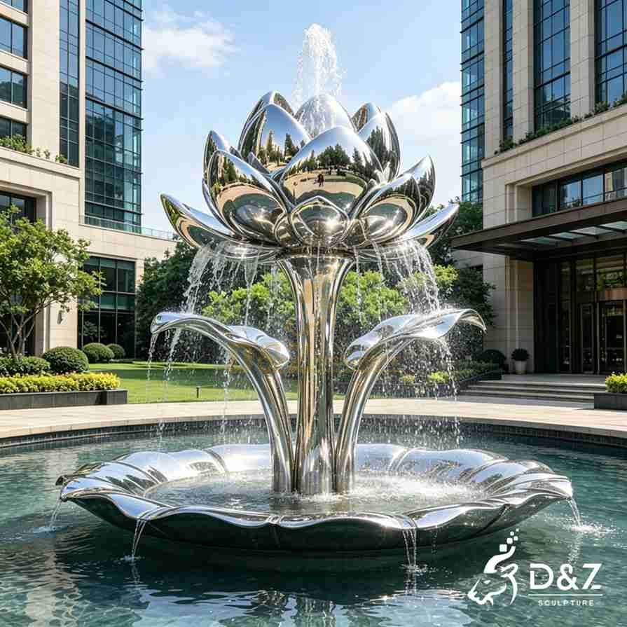 Metal Lotus Flower Fountain 3 Metal Lotus Flower Fountain 3