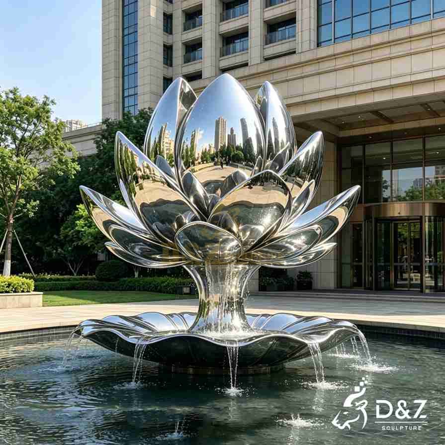 Metal Lotus Flower Fountain 4 Metal Lotus Flower Fountain 4