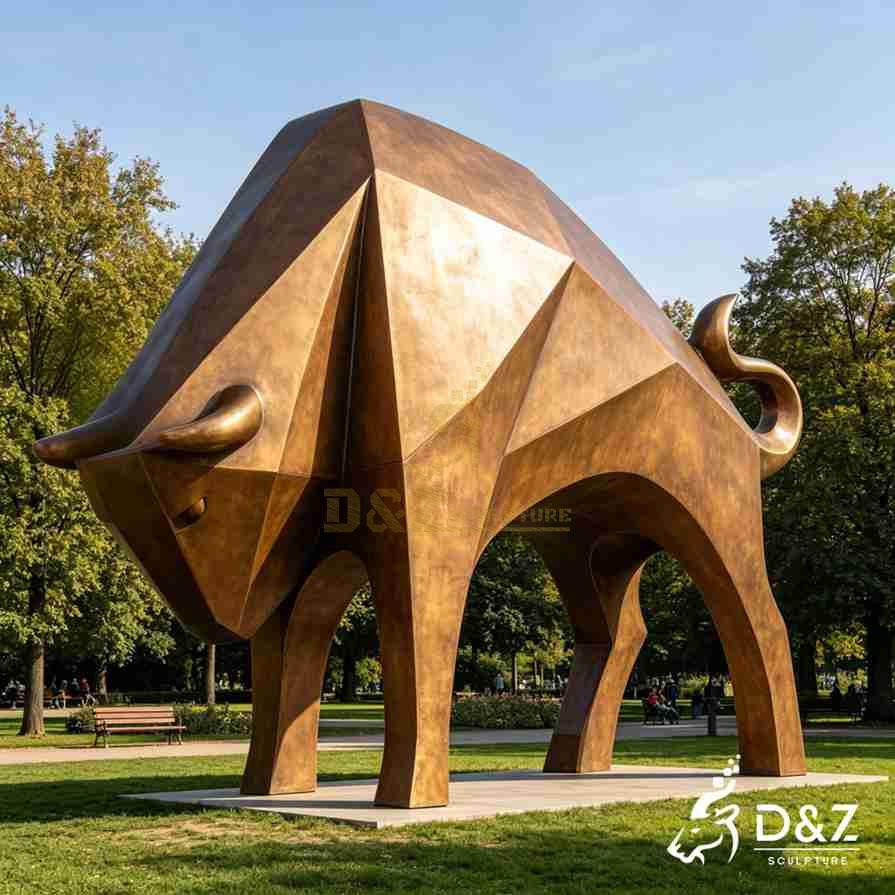 Bronze Abstract Bull Statue 6 Bronze Abstract Bull Statue 6