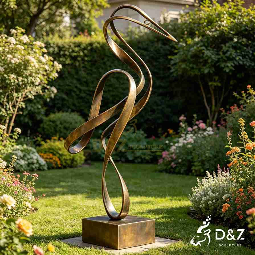 Abstract Crane Garden Statue 2