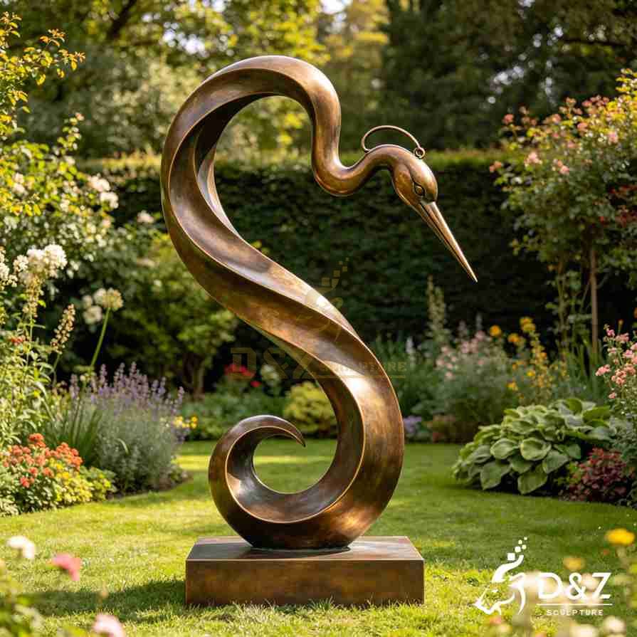 Abstract Crane Garden Statue 5