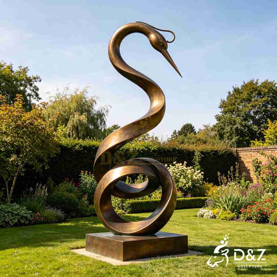 Abstract Crane Garden Statue 6