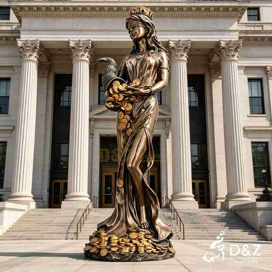 Blindfolded tyche lady fortuna roman goddess of luck statue Blindfolded tyche lady fortuna roman goddess of luck statue