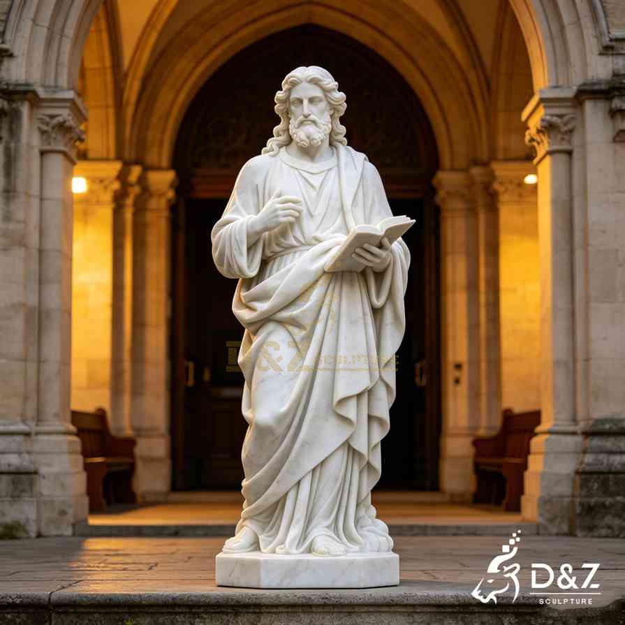 Large marble st John the evangelist statue
