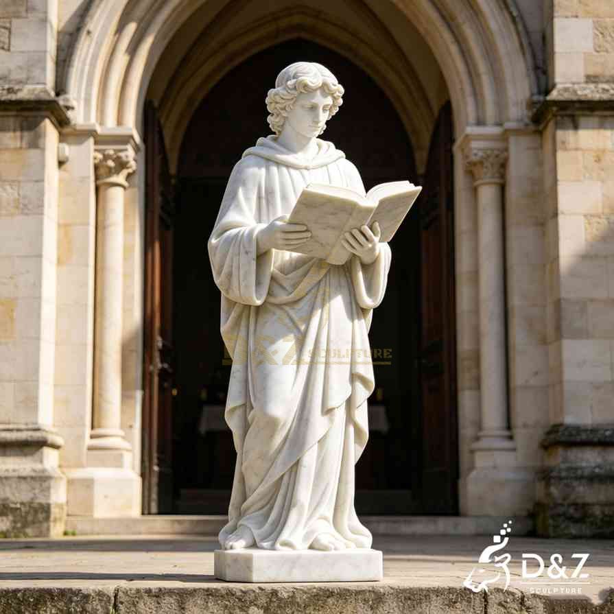Large marble st John the evangelist statue