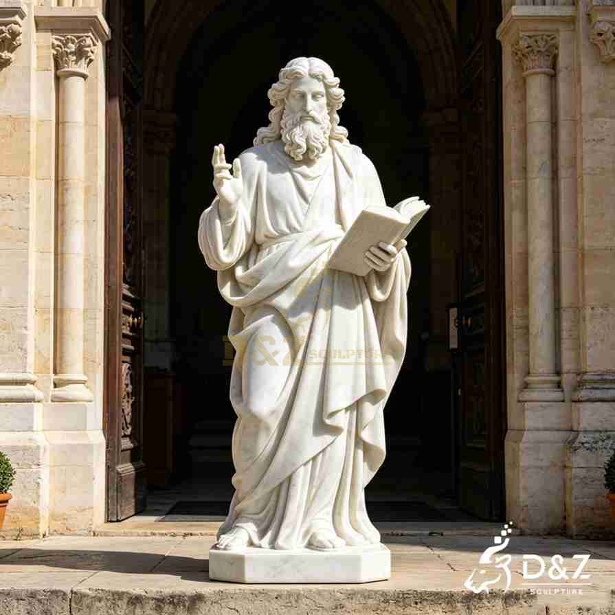 Large marble st John the evangelist statue