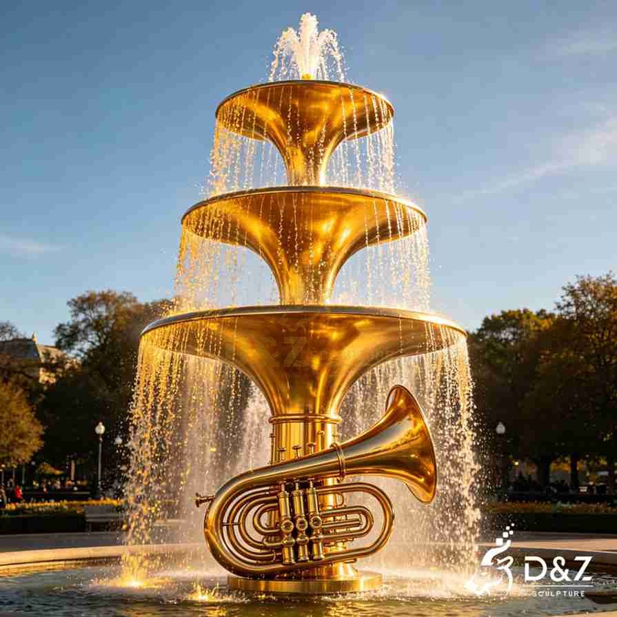 Tuba Water Fountain 3