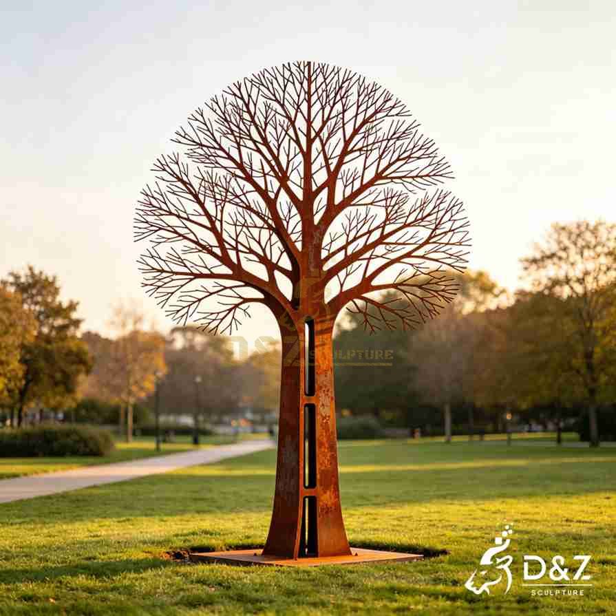 Outdoor metal tree art garden sculpture