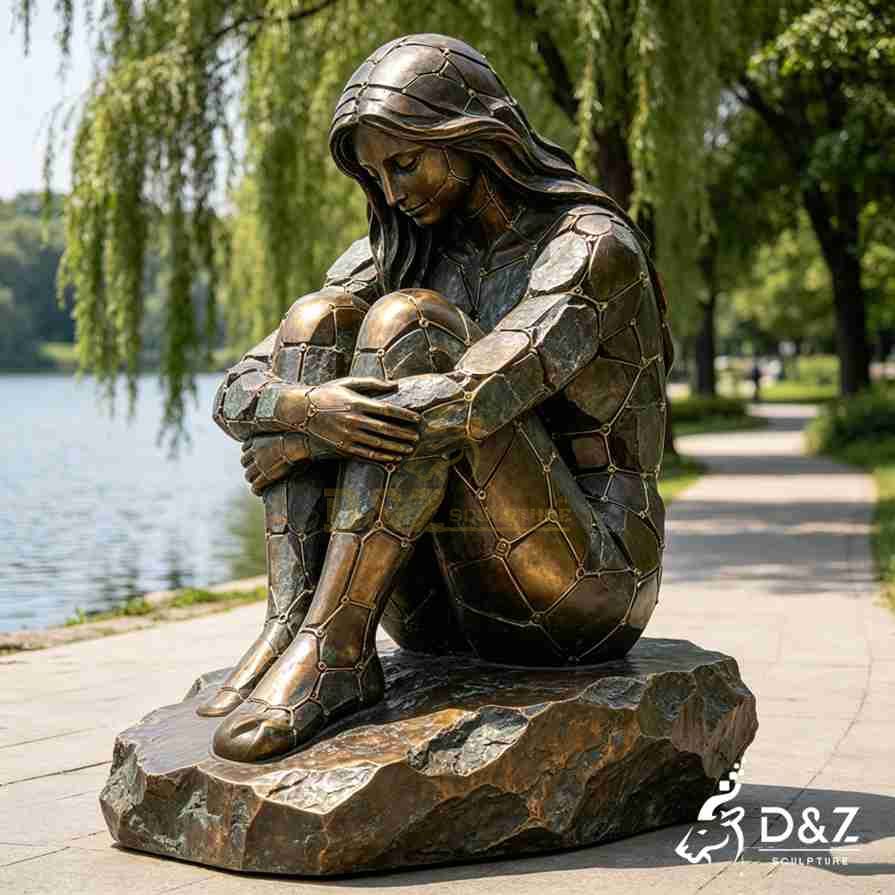 Lady on a Rock Statue 2