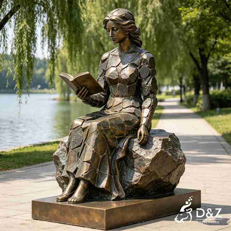 Lady on a Rock Statue 5