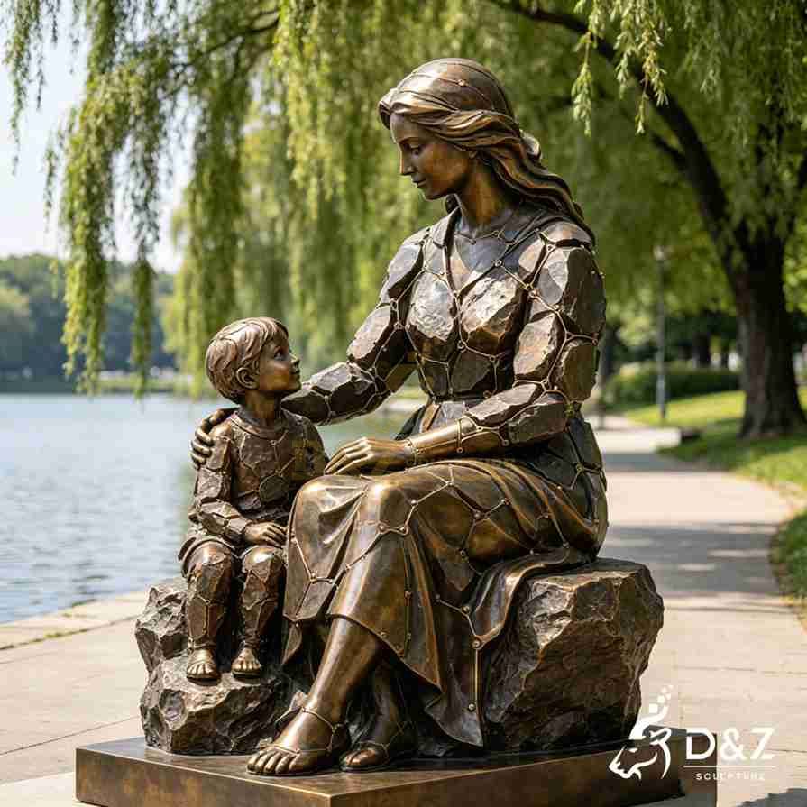 Lady on a Rock Statue 6