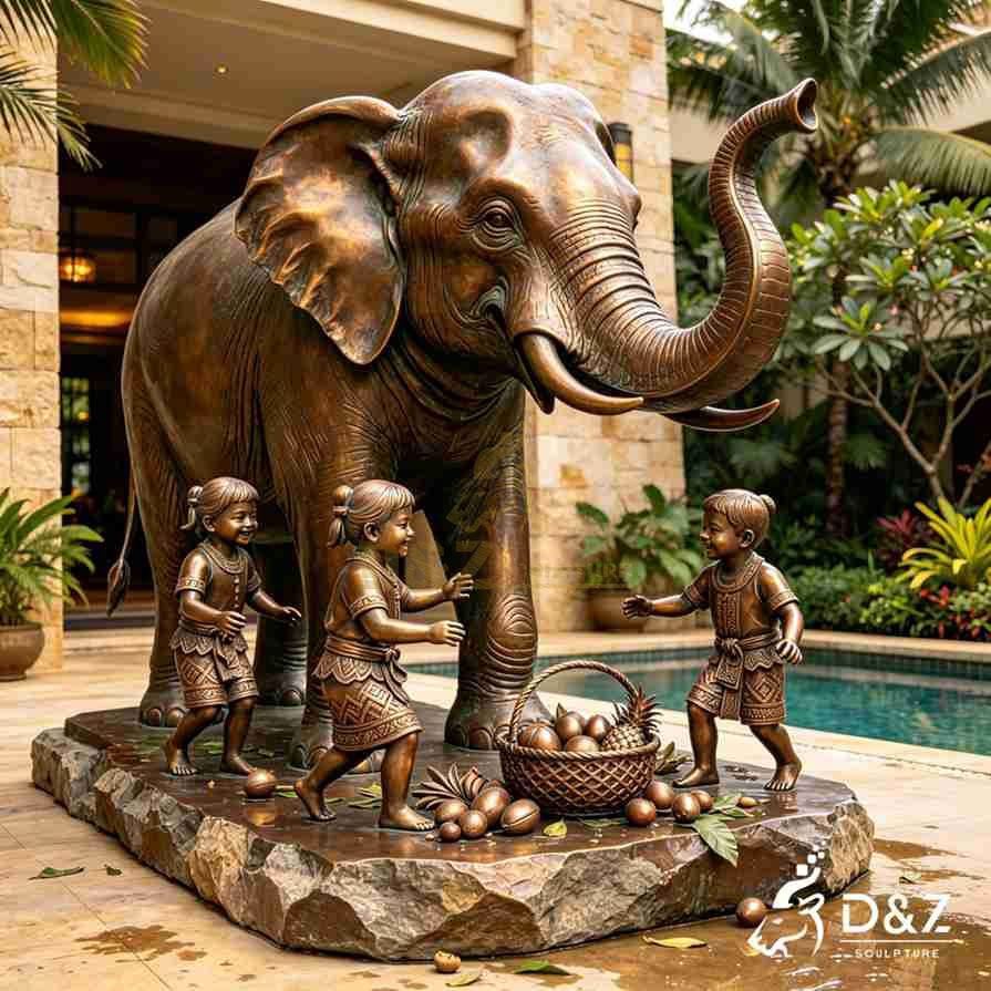 Elephant Statue with Child 3 Elephant Statue with Child 3
