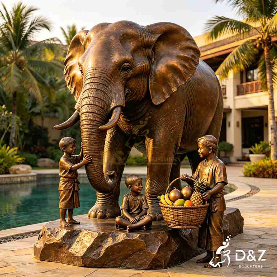 Elephant Statue with Child 6 Elephant Statue with Child 6